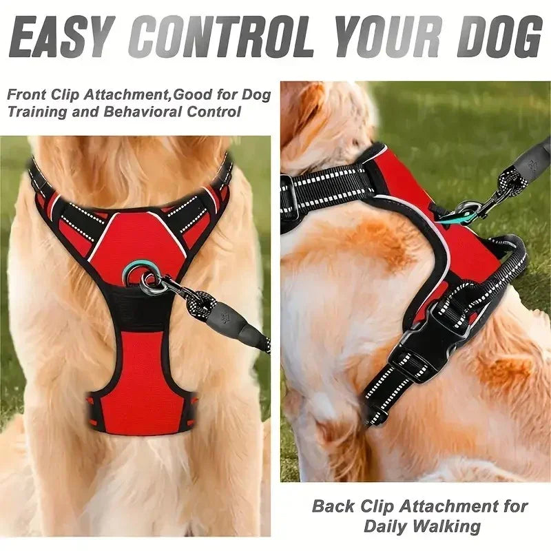 Dog Extra Large Harness Adjustable No-Pull Dog Harness | with Padded Vest and Dual Leash Clips | Prevents Choking and Provides Comfortable Walking Experience - Pet Supermarket