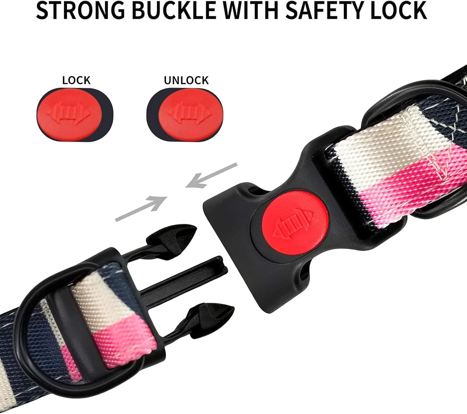 Dog Collar and Leash Set, Dog Collar with Safety Locking Buckle, Nylon Pet Training Leash with Comfortable Handle, Medium Large Dogs - Pet Supermarket