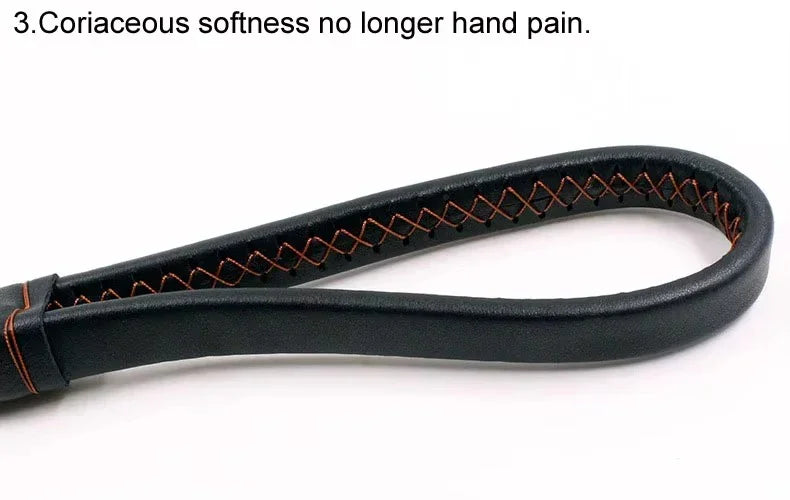 120cm Leather Braided Dog Leash Black Padded Handle Pet Walking Running Leads with Spring Buffer for Medium Large Dogs Labrador - Pet Supermarket