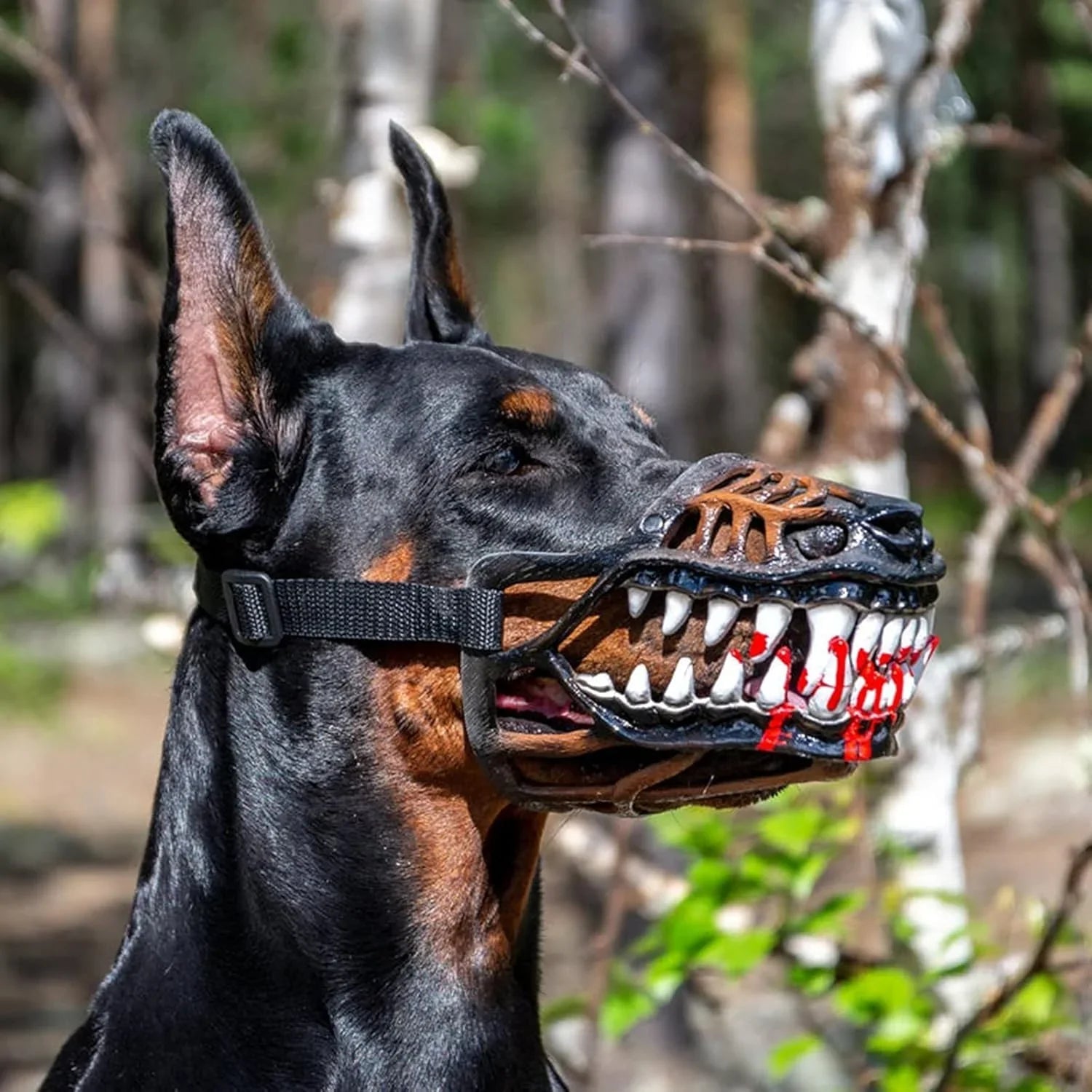 Muzzle for Medium Sized Dog，Basket Muzzle for Large Dog That Eat Everything - Protection from Dogs While Walking，Skull Mask Muzzle Scary - Pet Supermarket