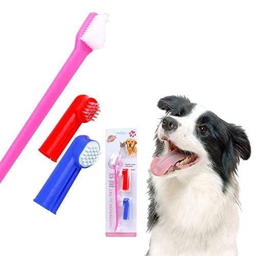 3 Pcs Soft Cleaning Dental Rubber Finger Toothbrush For Dogs (Multicolored), Manual, Adult - Pet Supermarket
