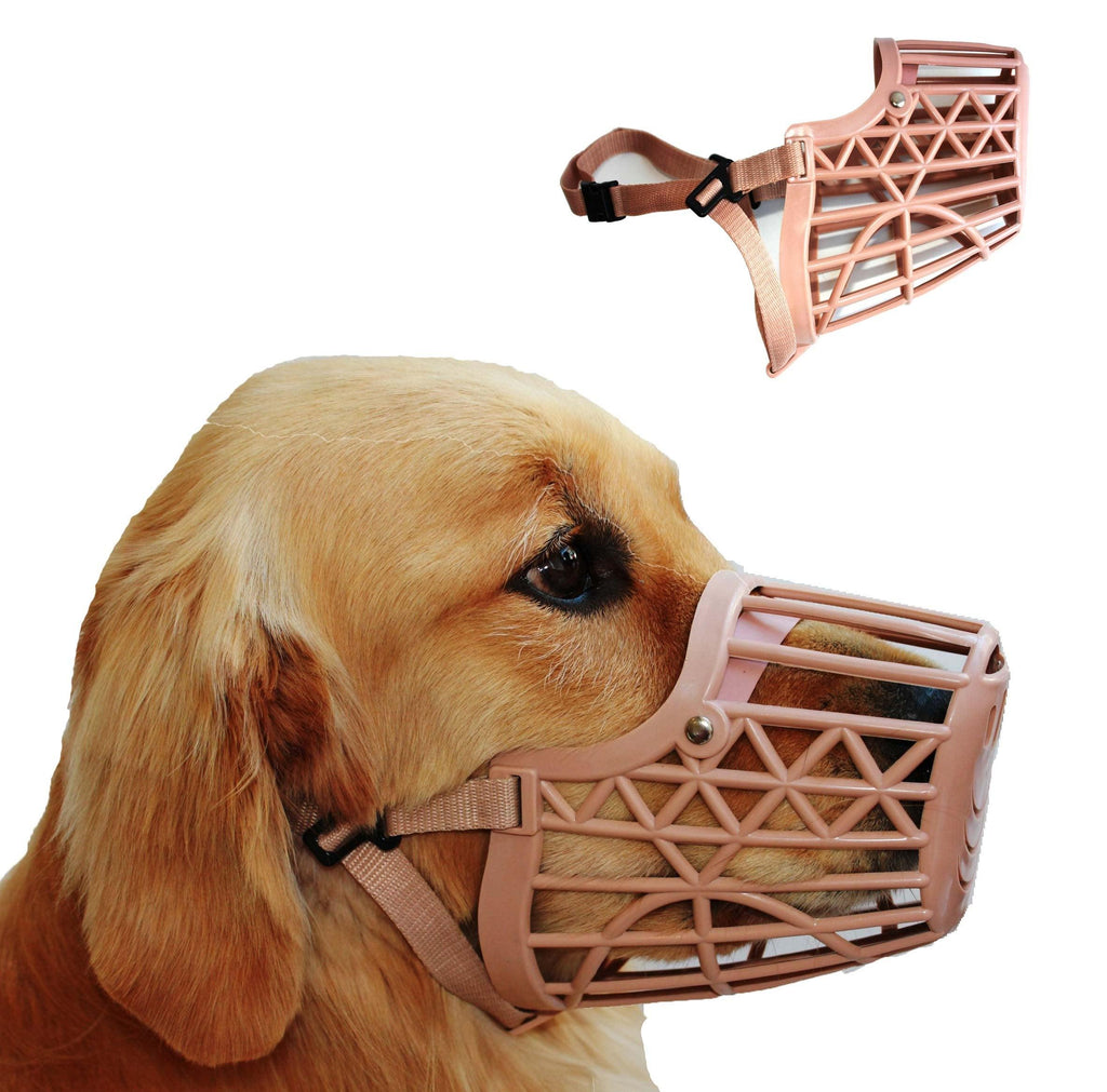 Shulemin Plastic Dog Muzzle,Anti Bite Adjustable Pet Basket Masks,Dogs Training Mouth Cover Mesh Cage
