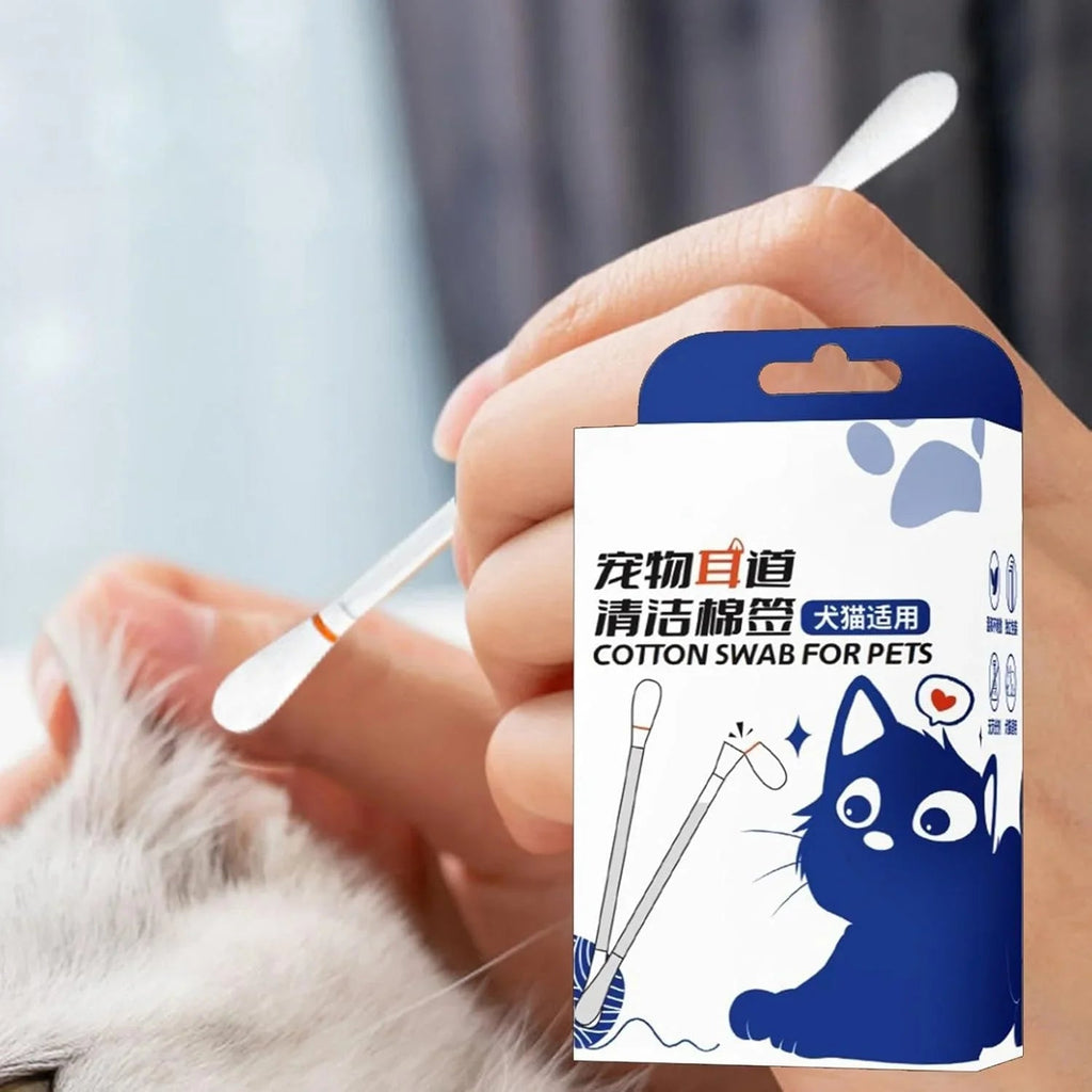 Ear Q Tips 50pcs Box pet ear cleaning special pet cotton swab to clean ear mites, Cat Ear Swabs Absorbent Q Ear - Pet Supermarket