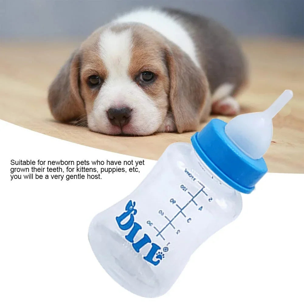 Kitten Puppy Feeding Bottles, Newborn Small Animals Milk Bottles for Nursing with Replacement Nipples, Pet Large Feeder Set - Pet Supermarket