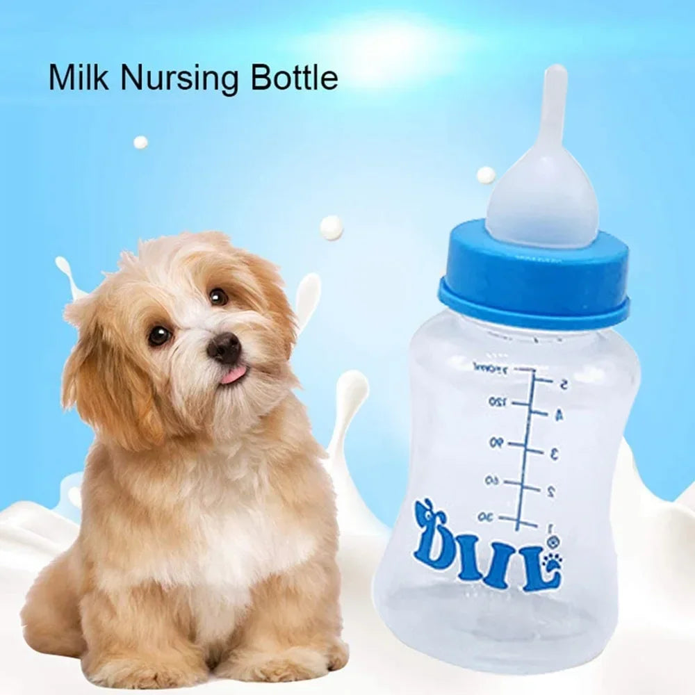 Kitten Puppy Feeding Bottles, Newborn Small Animals Milk Bottles for Nursing with Replacement Nipples, Pet Large Feeder Set