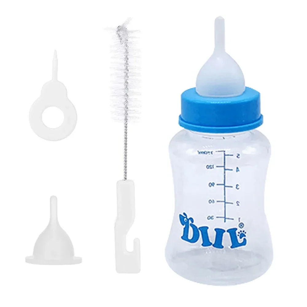 Kitten Puppy Feeding Bottles, Newborn Small Animals Milk Bottles for Nursing with Replacement Nipples, Pet Large Feeder Set - Pet Supermarket