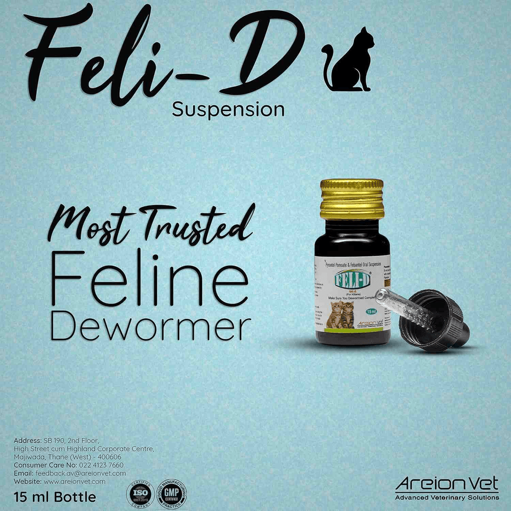 Areion Vet Feli-D (Feli D) Deworming Syrup for Kitten 15ml - Pet Supermarket