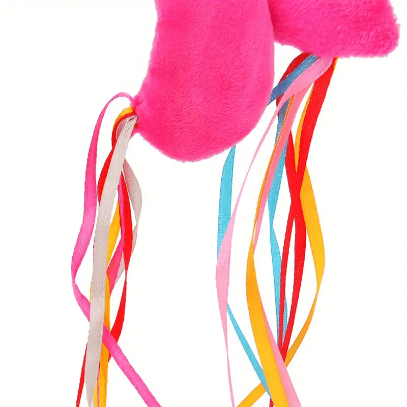 Interactive Cat Teaser Wand with Bell - Fun Fish Design, Colorful Tail, Durable Plastic & Steel Wire, 33.86inch Length for Playful Cats, Cat Toys