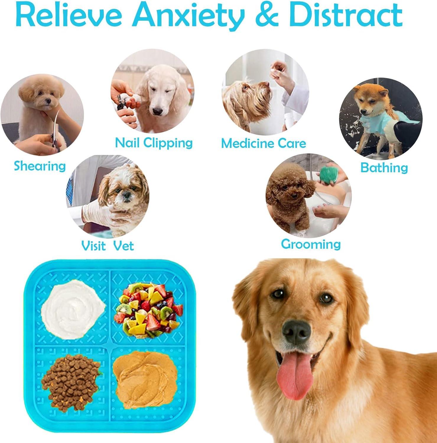 Lick Mat for Dogs Cat Slow Feeder Silicone Licking Pads with Suction Cups for Pet Boredom & Anxiety Relief Nail Trimming Bathing Grooming (5.9‘’) - Pet Supermarket
