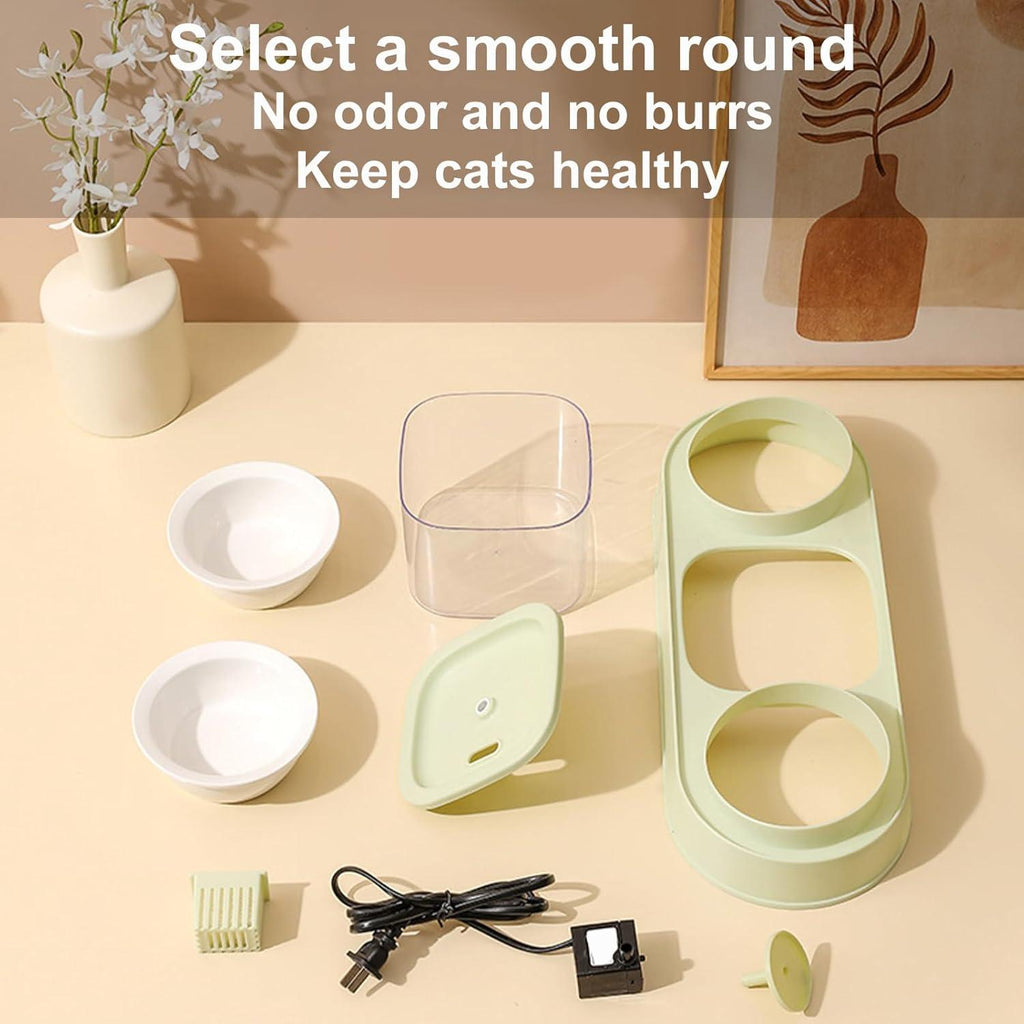 Elevating Cats Bowl Automatic Water Fountain Food Bowl AntiVomiting Dog Feeding Bowl Food Container for Small Dog Cats - Pet Supermarket