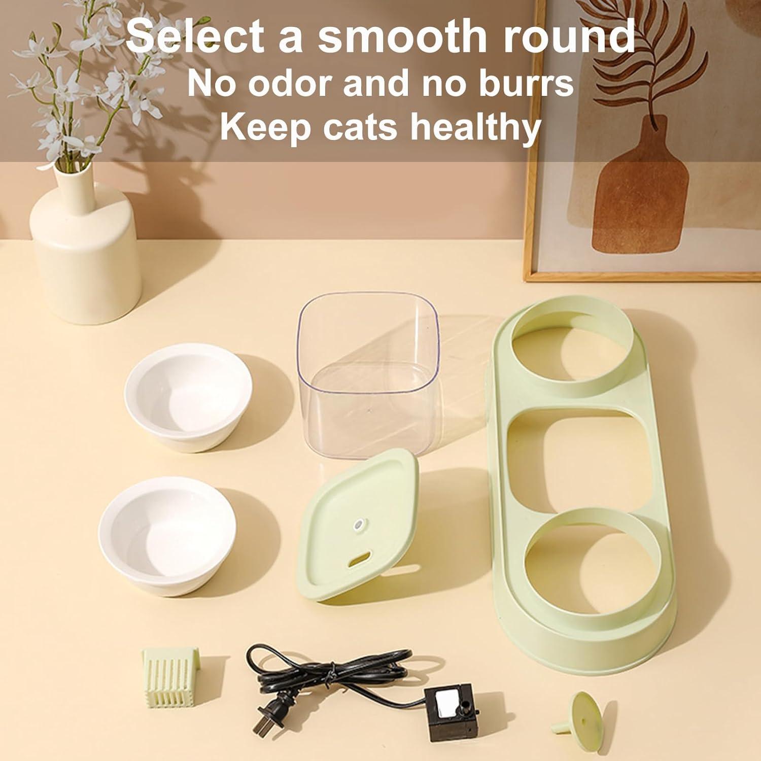 Elevating Cats Bowl Automatic Water Fountain Food Bowl AntiVomiting Dog Feeding Bowl Food Container for Small Dog Cats - Pet Supermarket