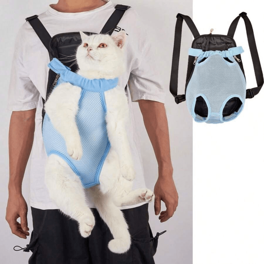 Pet Backpack Adjustable Straps Pet Front Cat Dog Mesh Backpack Pet Shoulders Bag - Pet Supermarket
