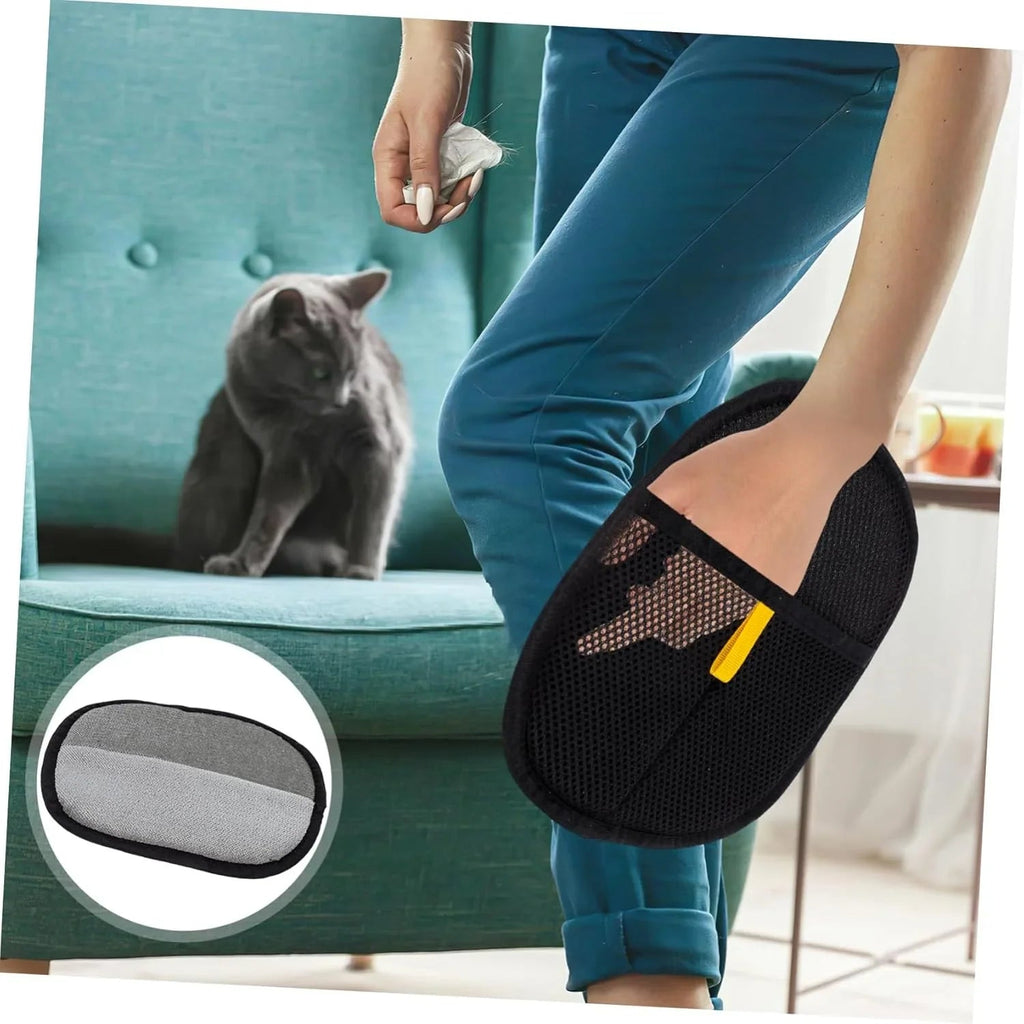 Double-Sided Pet Hair Removal Gloves for Cats and Dogs Washable Grooming Mitts Large Fits All Easy to Hair Brush for Shedding - Pet Supermarket