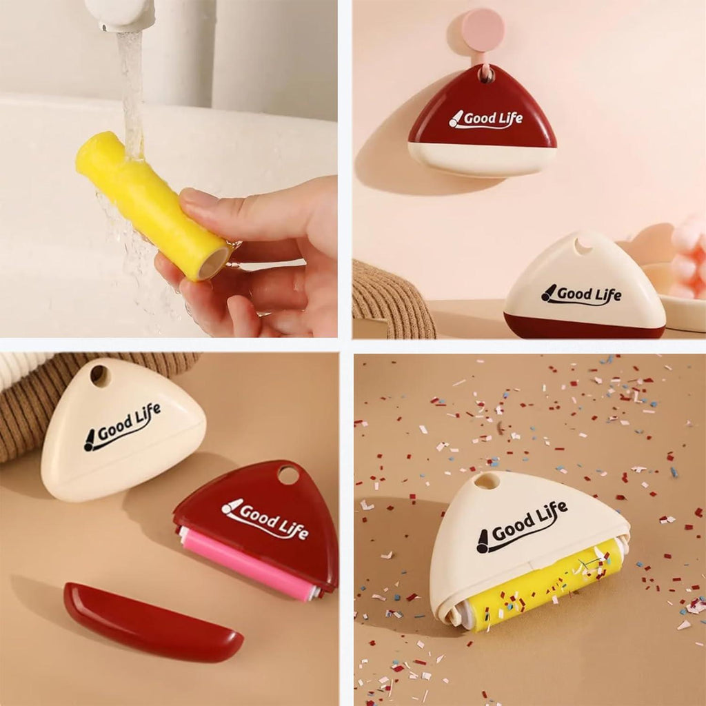 Good Life Lint Roller, Washable Sticky Lint Roller for Pet Hair, Portable Mini Dog Cat Pet Hair Remover for Clothes