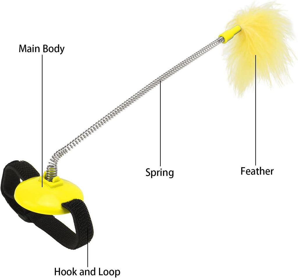 Interactive Cat Feather Toys, Cat Toys for Indoor Cats, Cat Toys with Collar, Self Excited Neck Interactive Teaser - Pet Supermarket