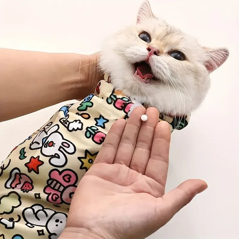 Cat Beauty Wrap - Pet Protective Cover - Cat Wrapping Cloth for Feeding, Scratch Prevention, Escape Protection, Cleaning Pet - Feline Grooming Towel - Pet Supermarket