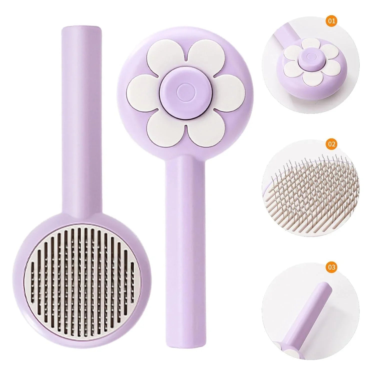 Cats, Deshedding Brush Easily Removes Tangled Hair and Loose Undercoat, Self-Cleaning Pets Grooming brush Tool - Pet Supermarket