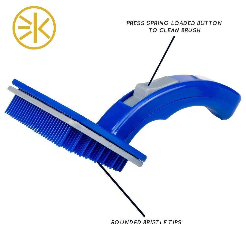 Self-Cleaning Pet Grooming Brush - Press Button for Tangle-Free Fur for dog and cat (Large) Grooming Comb - Pet Supermarket