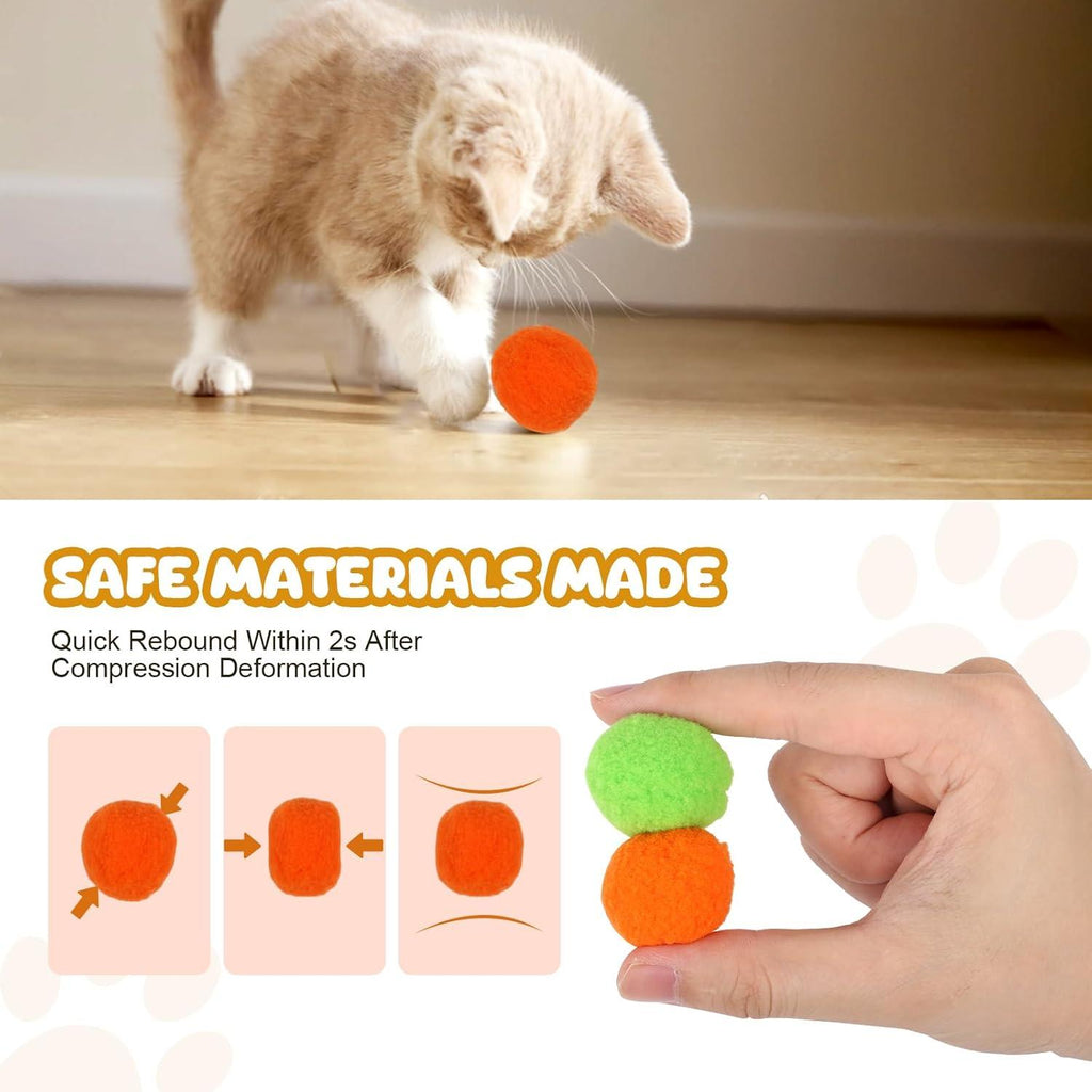 20pcs Cat Plush Ball with Toy Gun Plush Ball Firing Gun Teaser for Pet Cat - Pet Supermarket