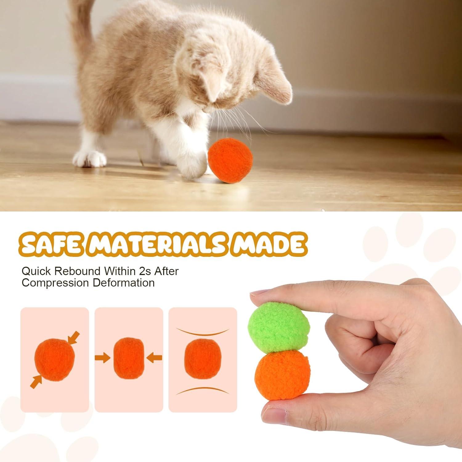 20pcs Cat Plush Ball with Toy Gun Plush Ball Firing Gun Teaser for Pet Cat - Pet Supermarket
