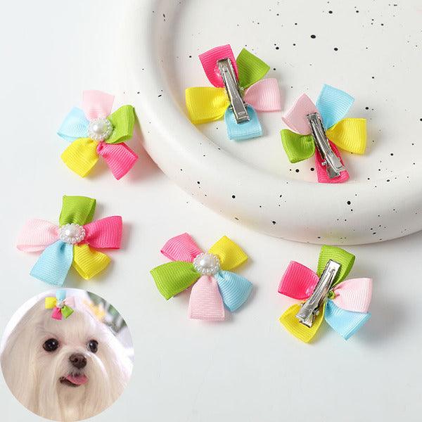 Colorful Maltese hairpins dog cat headdress new Yorkshire Mamaiko supplies pet Hair Clips - Pet Supermarket