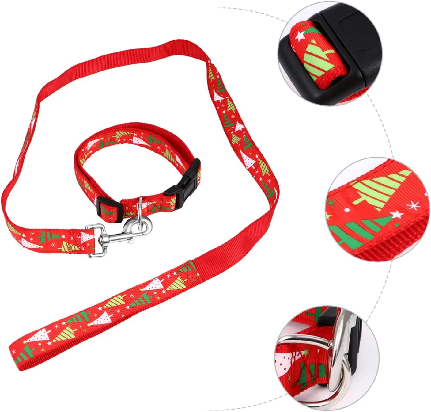 WOONEKY Dog Christmas Collar Pulling Rope Pet Christmas Collar, Random Colors - Pet Supermarket