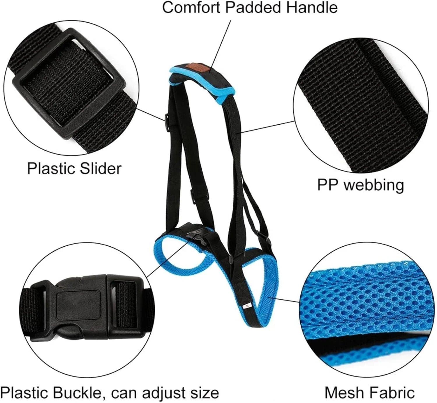 Adjustable Dog Lift Harness for Back Legs Pet Support Sling Help Weak Legs Stand Up Pet Dogs Aid Assist Tool - Pet Supermarket