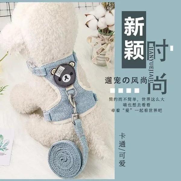 Panda Cartoon Design Vest Harness/ Body Belt with Leash for Pet Cat & Puppy