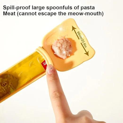 Cat Strip Feeder,Cat Stripe Squeeze Spoon, Cat Treat Feeding Spoon, Cat Food Spoon for Wet Food, Pet Feeder and Lickable Cat Food Dispenser 1pcs