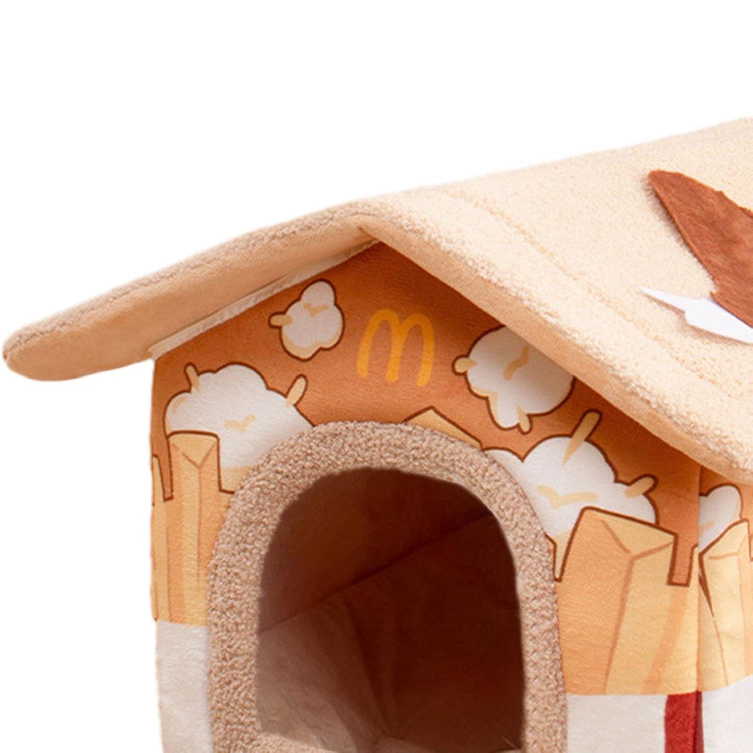 Cat Beds for Indoor Cats Removable Washable Lovely Sleeping Bed Cat Bed Cave Coffee - Pet Supermarket