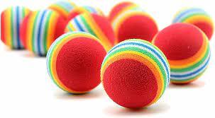 Rainbow cat toy ball cat solid elastic ball pet supplies kitten puppy ball toy teasing cat ball EVA floating water Toys ball