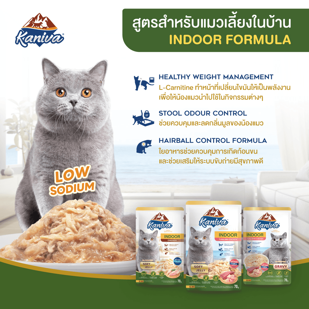 Kaniva Cat Pouch Indoor Tuna with Chicken In Gravy 70g for Adult & Kitten