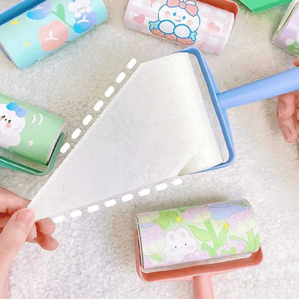 Hesroicy Lint Roller Tearable Strong Adhesion Efficient Multifunctional Clothing Cleaner Mini Pet Hair Clothes Dust Sticky Paper Roller for Bedroom