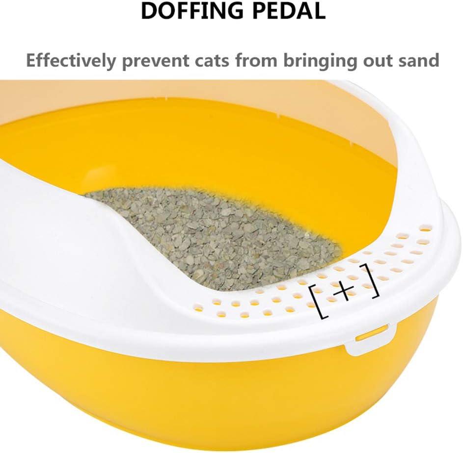 Medium Cat Litter Tray Open Anti-Splash Semi-Closed Cat Litter Box For Young Cats Kitten Litter Box - Pet Supermarket
