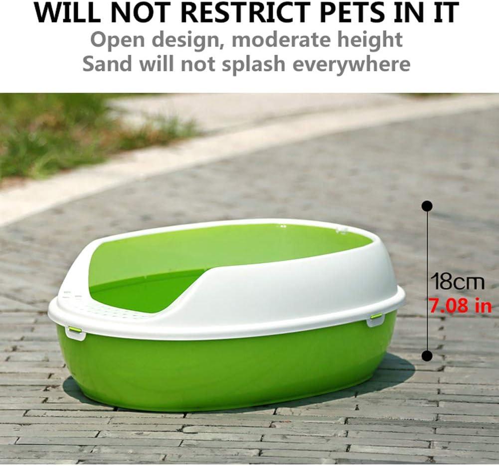Medium Cat Litter Tray Open Anti-Splash Semi-Closed Cat Litter Box For Young Cats Kitten Litter Box - Pet Supermarket