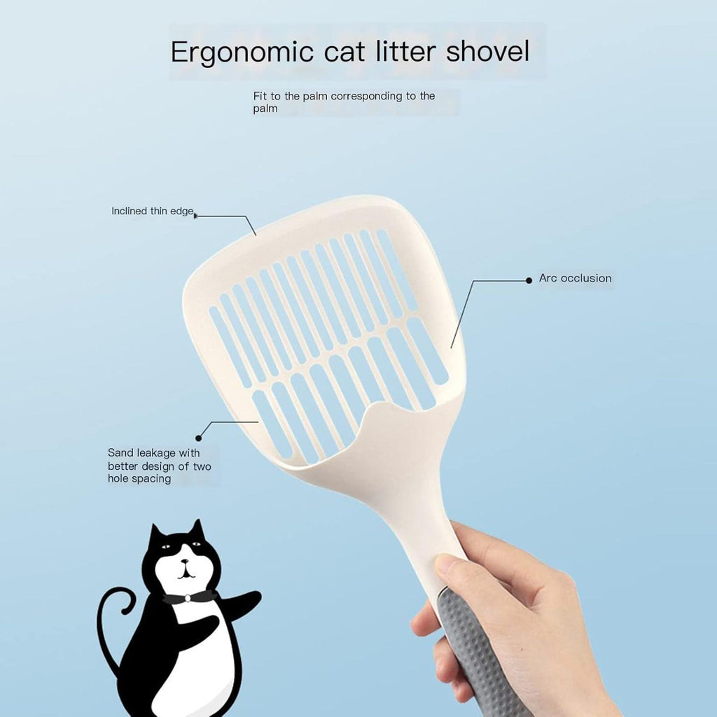 Large fine Hole cat Litter Shovel Simple cat Poop Shovel Clean cat Litter Shovel Long Handle Litter Scoop