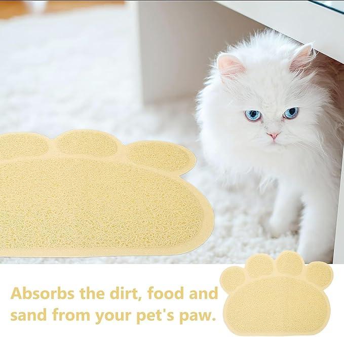 Frogued Kitten Mat Soft Leak-Proof Fine Workmanship Non-Slip Easy to Clean Less Waste Cloth Claw Shape Cat Litter Pad for Indoor Pet Litter Mat