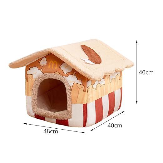 Cat Beds for Indoor Cats Removable Washable Lovely Sleeping Bed Cat Bed Cave Coffee - Pet Supermarket