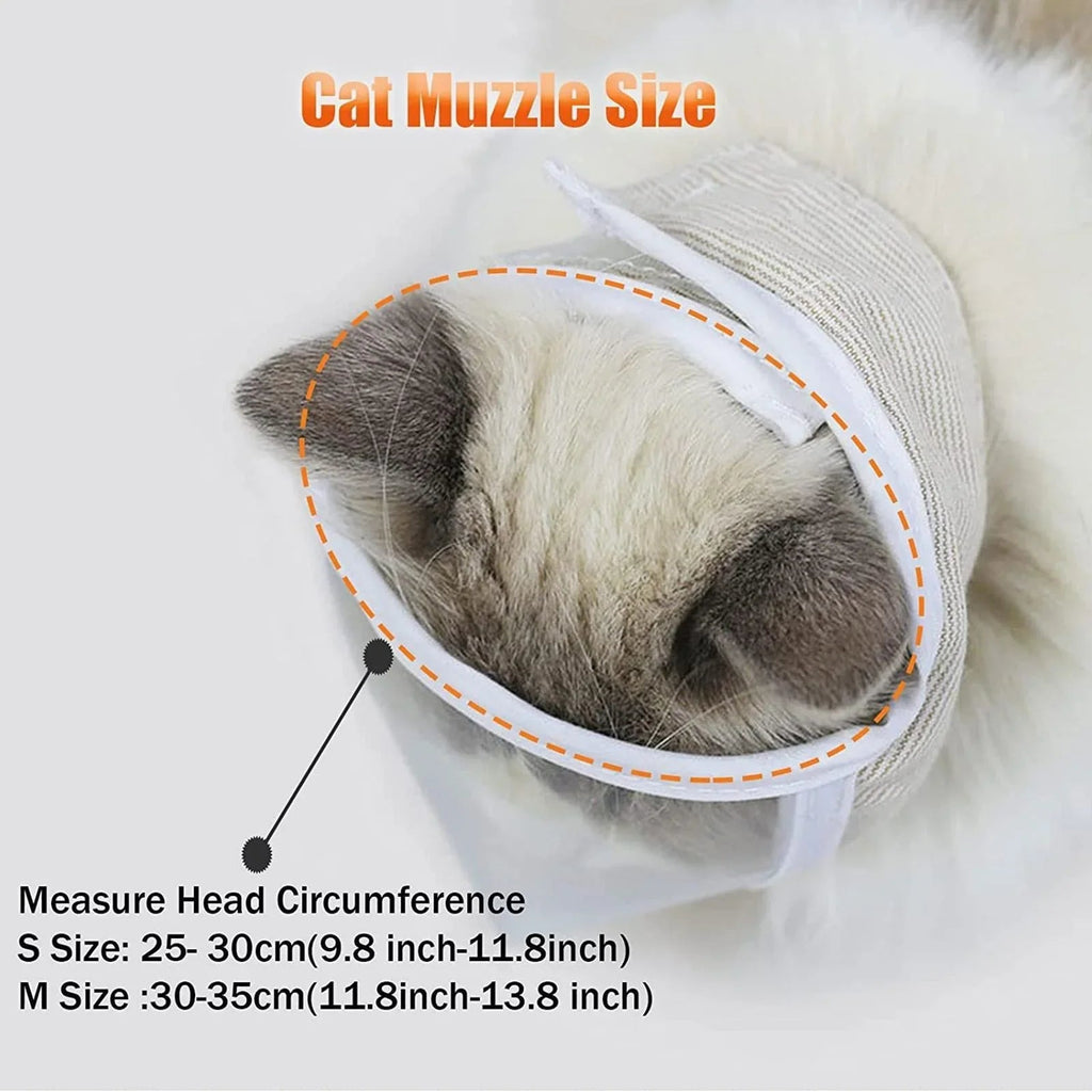 Pet Transparent Mouth Cover, Breathable Cat Grooming Mask, Protective Anti-Licking Anti-Bite Breathable Cat Mask - Pet Supermarket