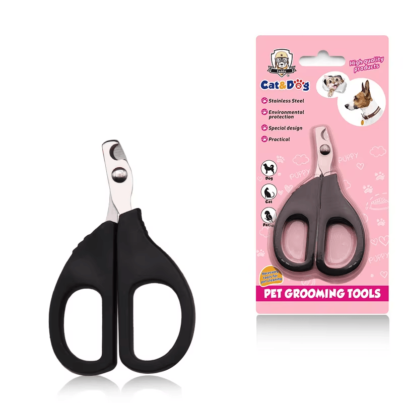 Stainless Steel Pet Cat Dog Nail Scissors Painless Pet Nail With Safety Guard Random Color