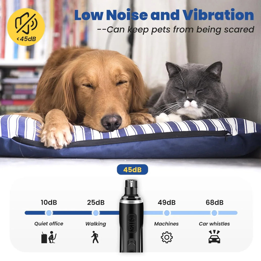 USB Charging Pet Nail Grinder Professional Rechargeable Usb Pet Electric Grinder Led Light Dog and Cat Trimmer - Pet Supermarket