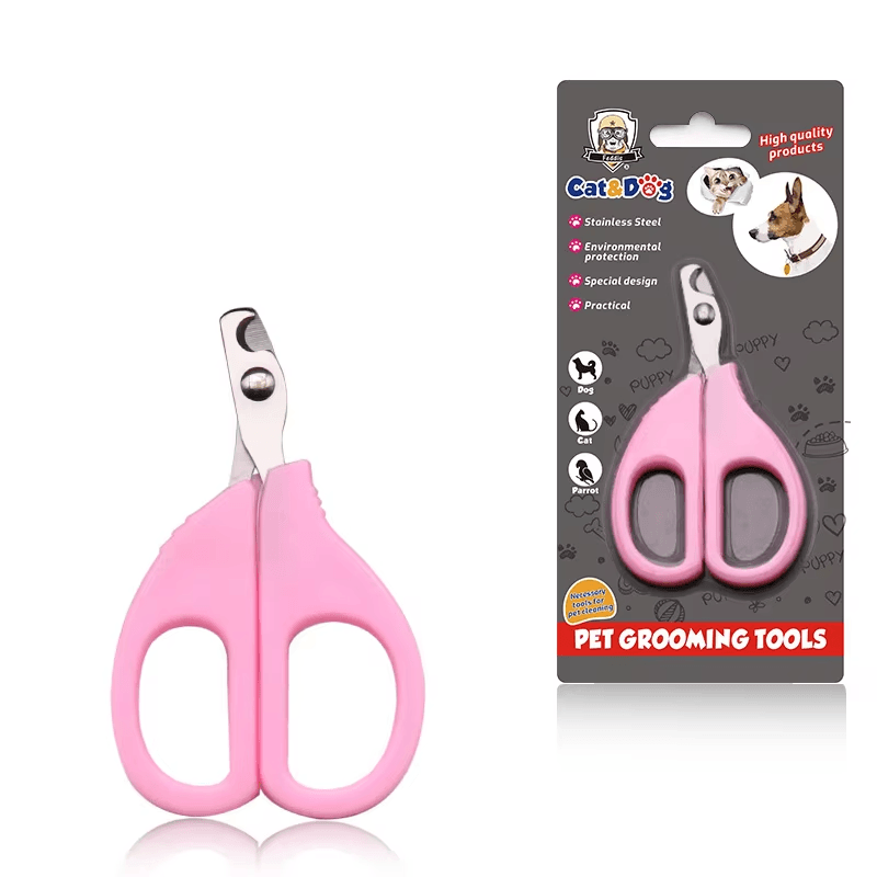 Stainless Steel Pet Cat Dog Nail Scissors Painless Pet Nail With Safety Guard Random Color
