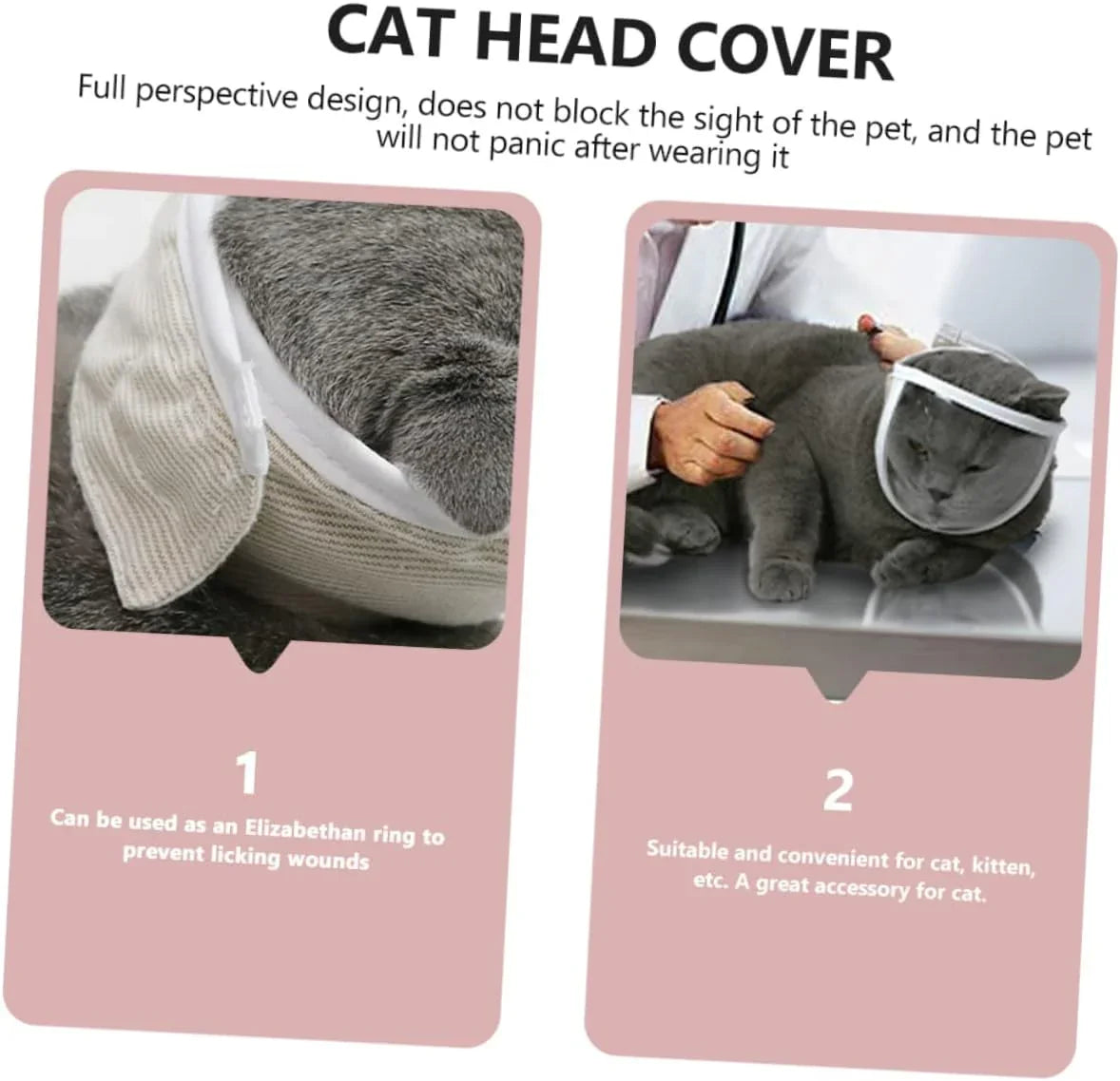 Pet Transparent Mouth Cover, Breathable Cat Grooming Mask, Protective Anti-Licking Anti-Bite Breathable Cat Mask - Pet Supermarket