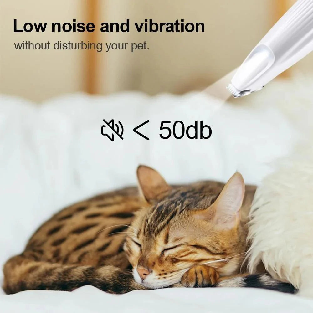 Electric Pet Cat & Dog Paw Trimmer for Pedicure, Nose, Ear, Eye Fur cleaning, Low Noise Cordless Dog Paw Trimmer, Rechargeable Cat/Dog Clippers with LED Light