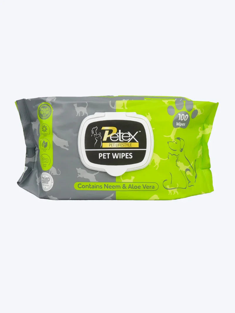 Petex Soft Pet WipesContains Neem & Aloe Vera 15 X 20cm (100 Wipes)
