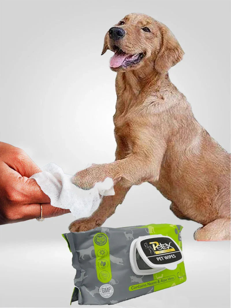 Petex Soft Pet WipesContains Neem & Aloe Vera 15 X 20cm (100 Wipes) - Pet Supermarket
