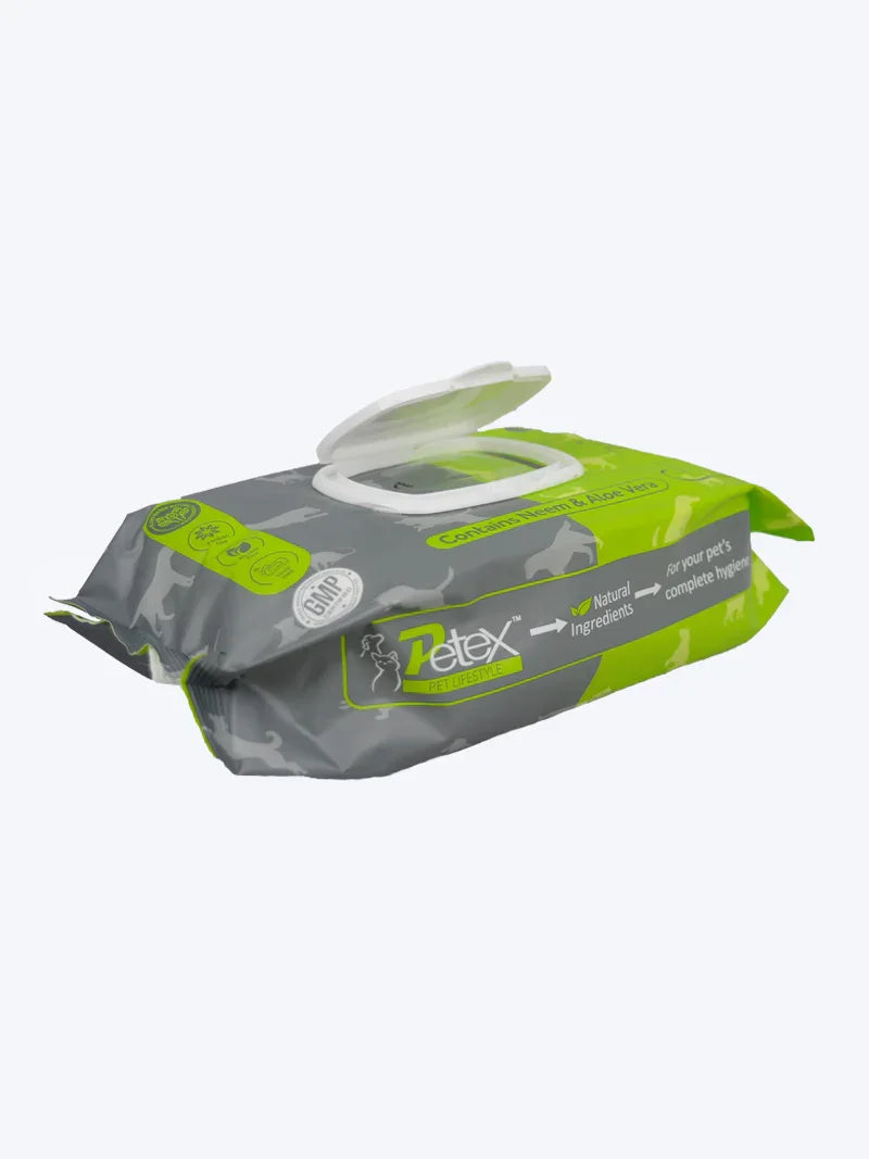 Petex Soft Pet WipesContains Neem & Aloe Vera 15 X 20cm (100 Wipes) - Pet Supermarket