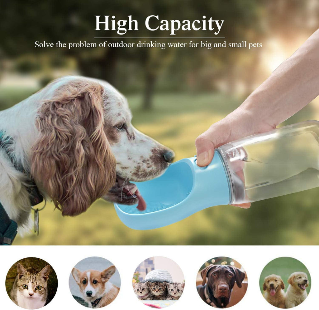 Portable Dog Water Bottle, Leak Proof Dog Water Dispenser, 350ml /12oz Pet Travel Water Bottle for Pets Outdoor Walking, Hiking, Travel, Food Grade Plastic - Pet Supermarket
