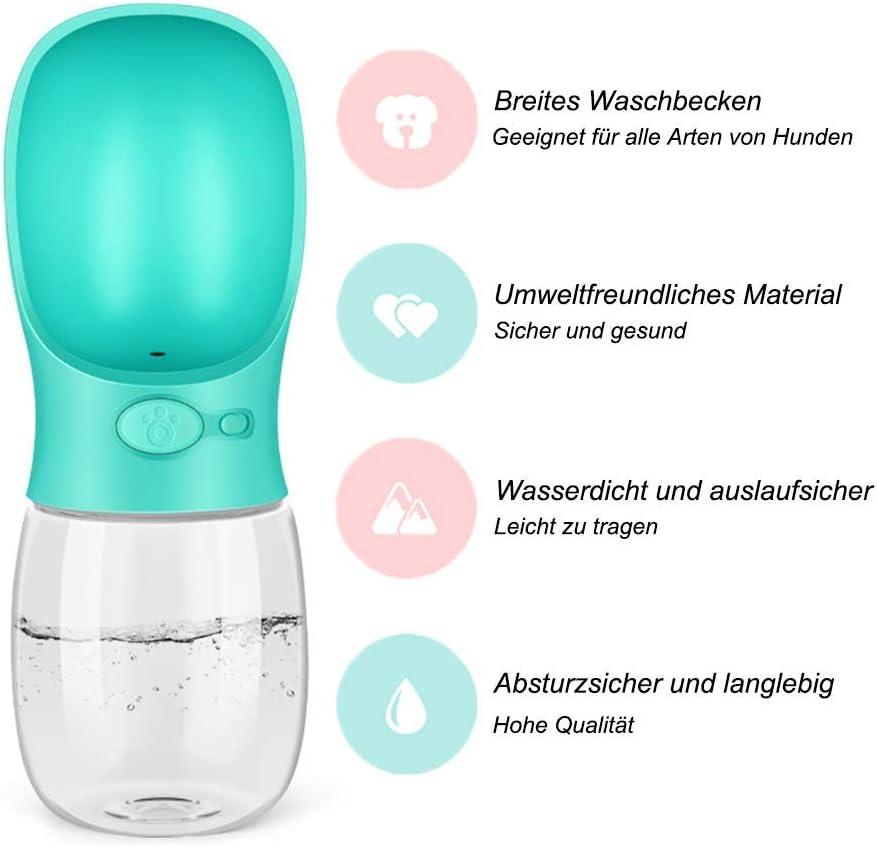 Portable Dog Water Bottle, Leak Proof Dog Water Dispenser, 350ml /12oz Pet Travel Water Bottle for Pets Outdoor Walking, Hiking, Travel, Food Grade Plastic - Pet Supermarket