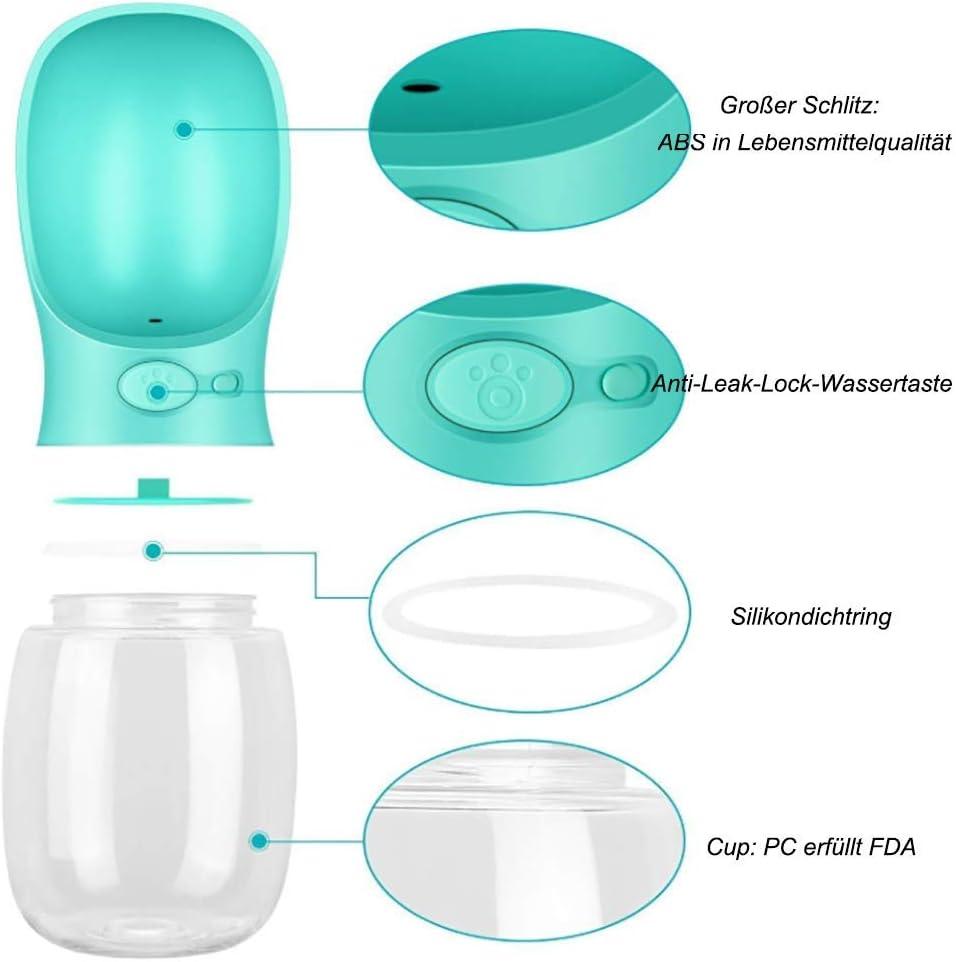 Portable Dog Water Bottle, Leak Proof Dog Water Dispenser, 350ml /12oz Pet Travel Water Bottle for Pets Outdoor Walking, Hiking, Travel, Food Grade Plastic - Pet Supermarket